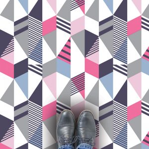 Geometric Cibic pattern vinyl flooring from forthefloorandmore.com